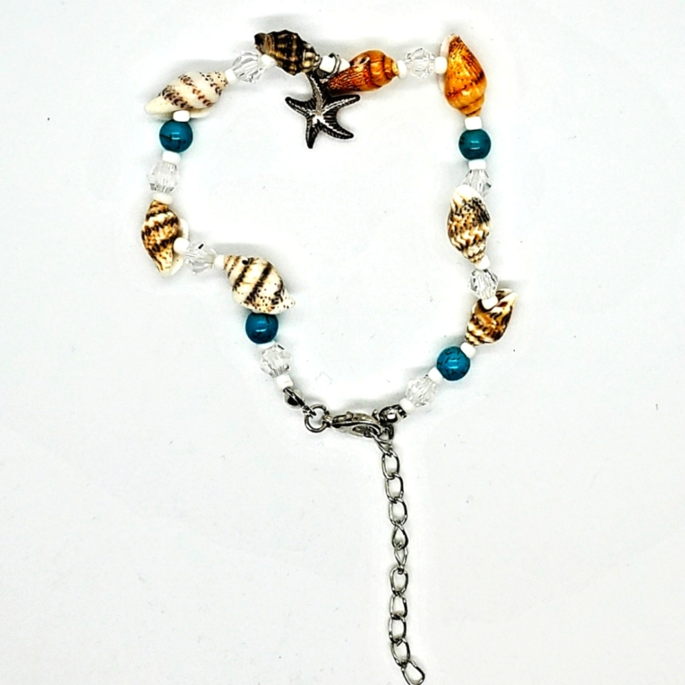 Adjustable Seashell and Starfish Bracelet